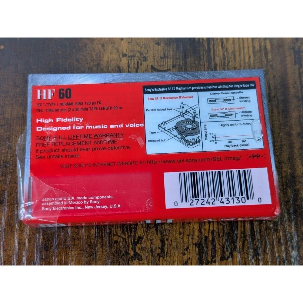 Sony C60HFR Single 60-Minute Type 1 Audio Cassette Tape